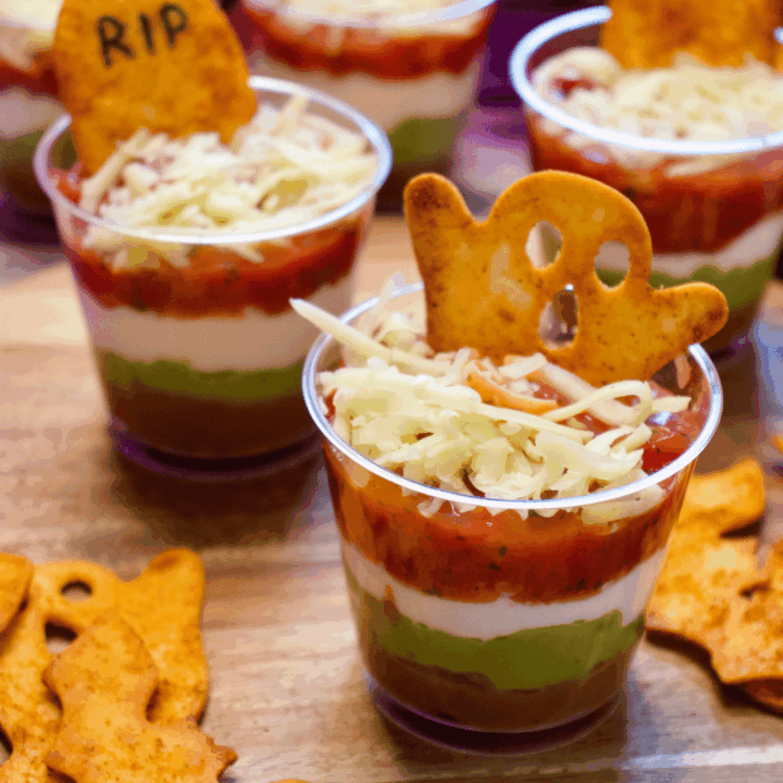 Delicious Halloween Graveyard Taco Dip Cups Recipe